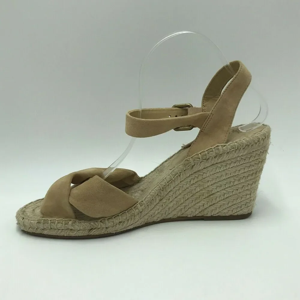 Splendid Women's 11 Fairfox Espadrilles Wedge Sandals Brown Leather Strappy